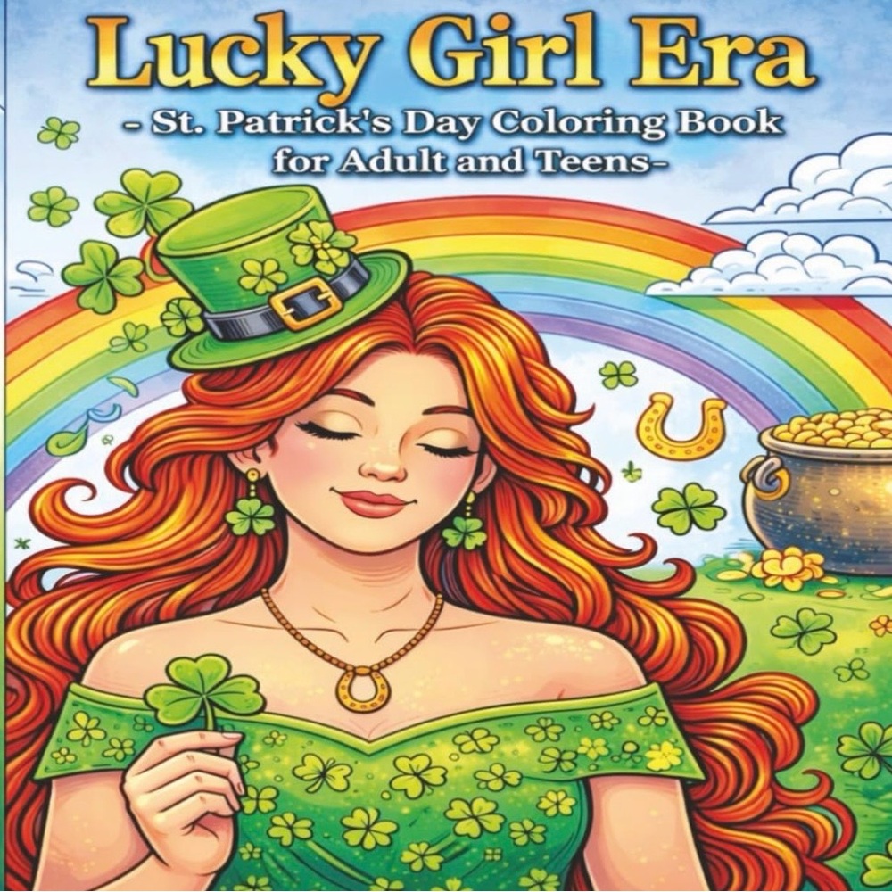 Lucky Girl Era St. Patrick's Day Coloring Book - For Adults and Teens